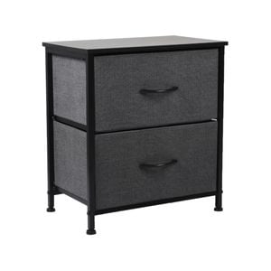 Levede 2 Drawers Bedside Storage Cabinet Dark Grey