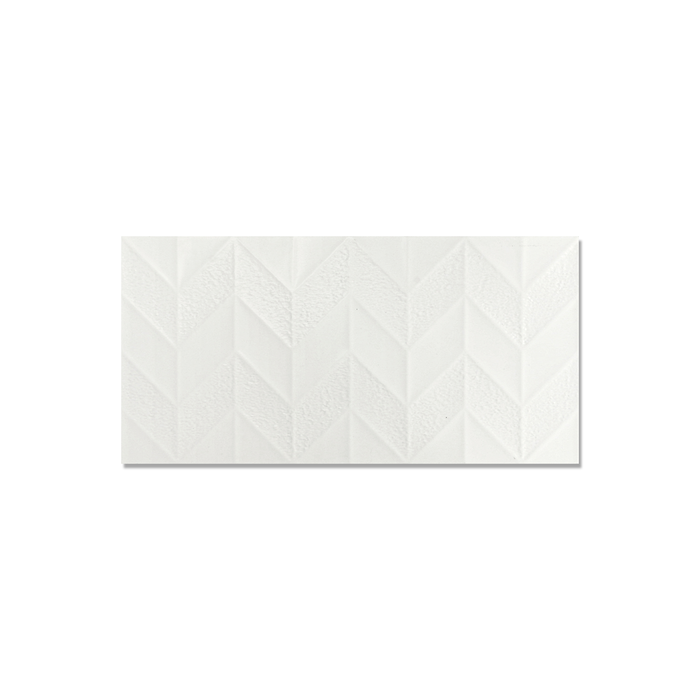 Johnson Tiles 300 x 600mm 1.44m² Classic White Satin Arrow Tile - 8 Carton
