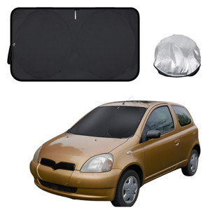Front Windscreen Sun Shade for Toyota Yaris 1999 - 2005 (Echo, Platz, XP10/XP20) - Standard 150 x 85 cm - Black