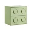 Oikiture Bedside Table 2 Drawers Nightstand Green