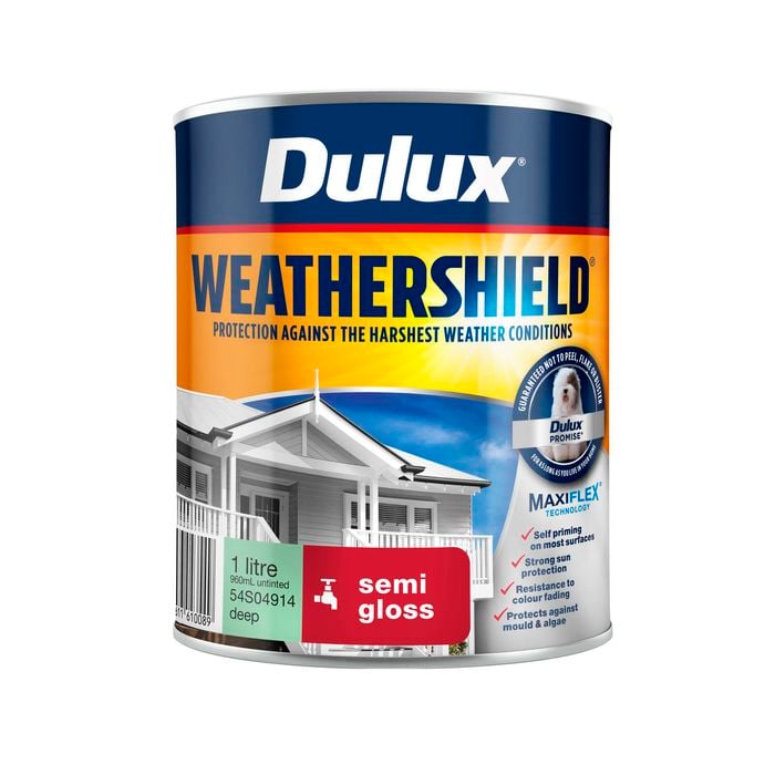 Dulux 1L Deep Weathershield Semi Gloss Exterior Paint