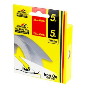 Moroday 21mm x 5m White Iron-On Melamine Edge