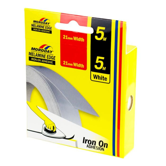 Moroday 21mm x 5m White Iron-On Melamine Edge