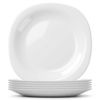 Argon Tableware Square Opalware Dinner Plates - 26cm - White - Pack of 6