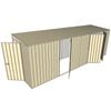 Build-a-Shed 1.5 x 6 x 2m Hinged Door Tunnel Shed With 3 Hinged Side Doors - Cream
