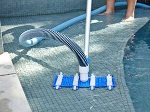 Using a pool cleaner in the pool