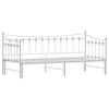 vidaXL Daybed with Trundle without Mattress White 92x187 cm Single Metal