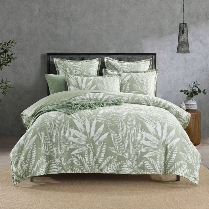 Renee Taylor Lansfield Jacquard Euro Pillowcase Square 65x65cm Sage