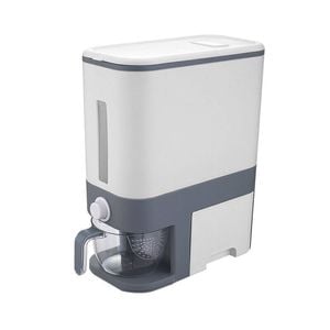 Provecta 12kg Dry Food Dispenser With Measuring Cup & Side Drawer Grey