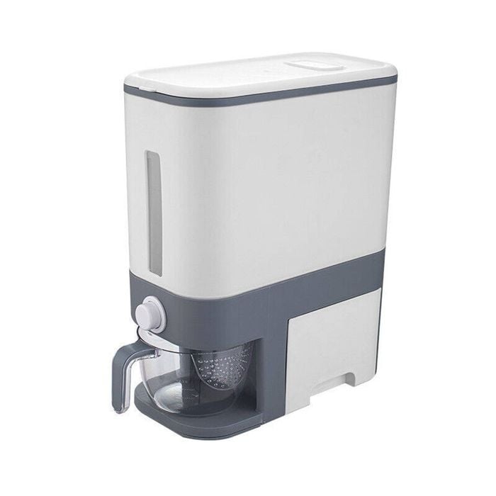 Provecta 12kg Dry Food Dispenser With Measuring Cup & Side Drawer Grey