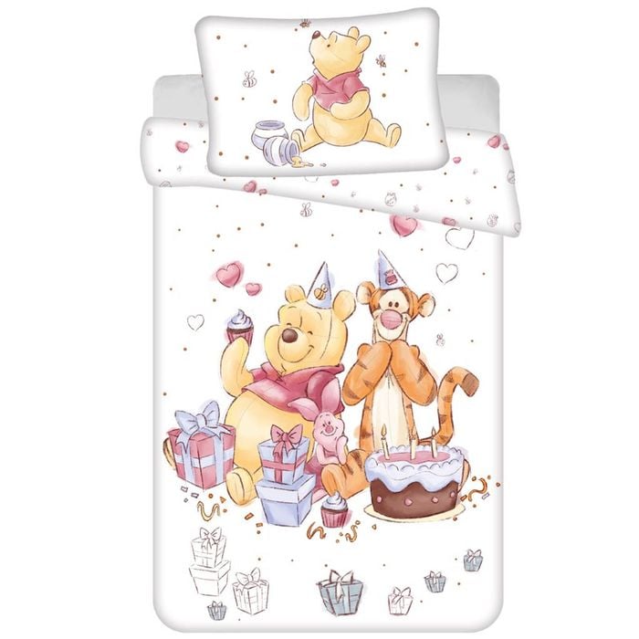 Disney Winnie The Pooh Party Time Quilt Cover Set - Toddler Bed Size