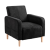 HOMFURN Velvet Reclining Armchair Black