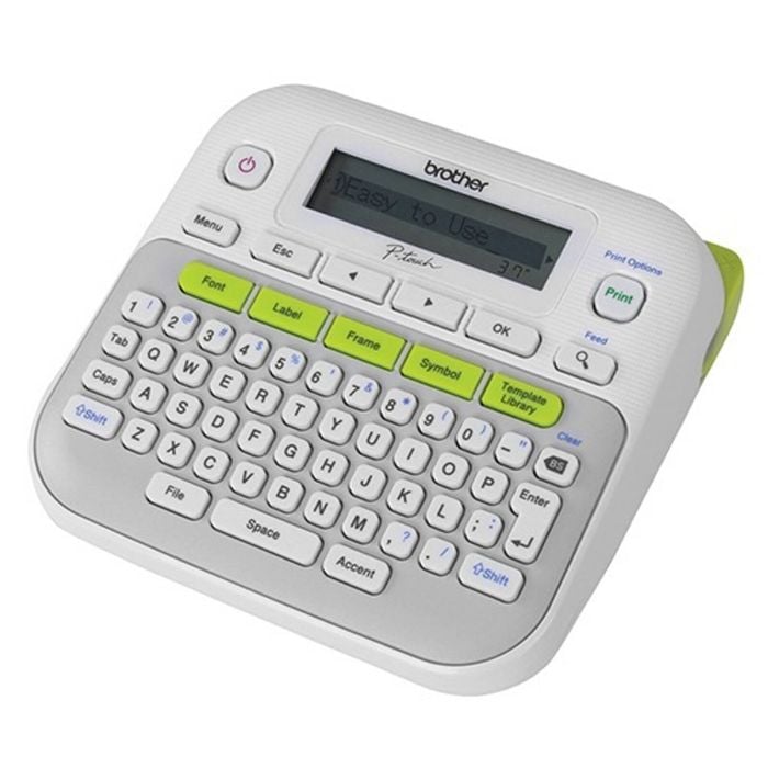 Brother PT-D210 Gray/White Accent Green Desktop Labeller