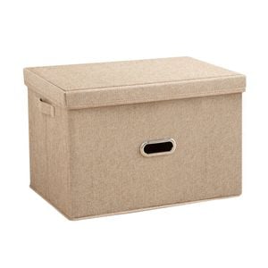 SOGA Large Canvas Storage Box - Beige
