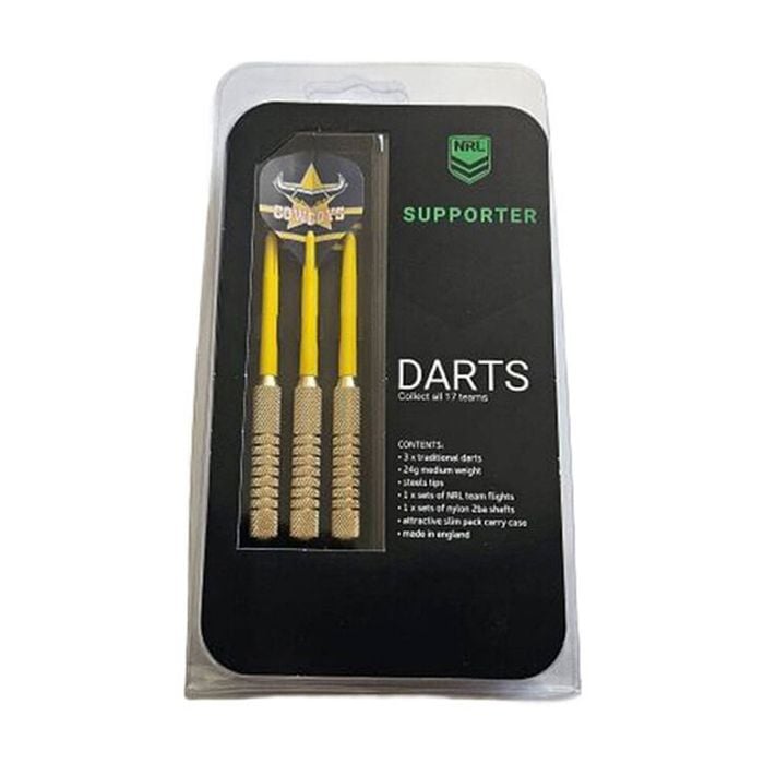 3pc NRL Darts Nth Qld Cowboys Team Design Flights & Shafts Case Included