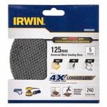Irwin 125mm 240 Grit Orbital Sanding Disc - 5 Pack