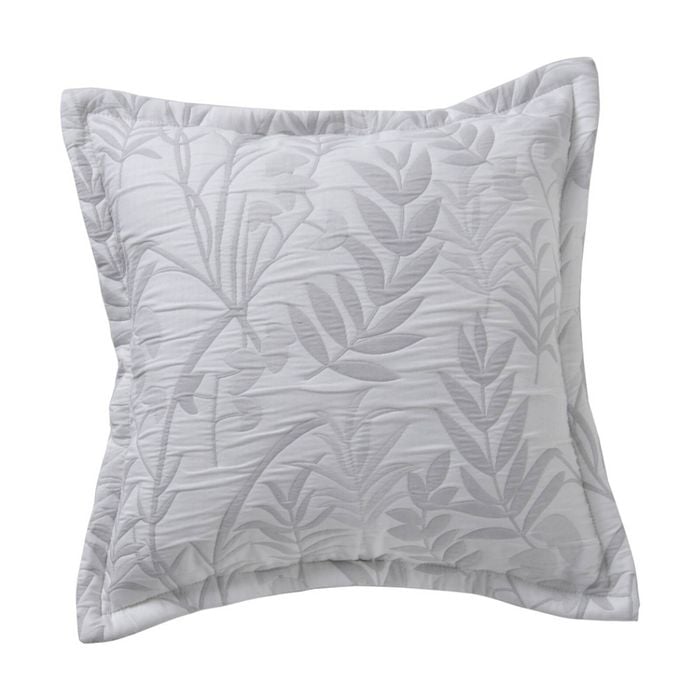 Bianca Ember Botanic Square Grey Polyester/Cotton Decor Cushion 43x43cm