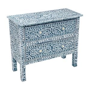 Mother of Pearl Curved Inlay Chest Coastal Blue