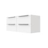 Stein 1200 x 450 x 500mm White Select Wall Hung With Silver Integrated Handle Vanity - Cabinet Only