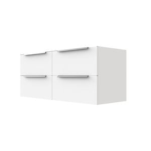 Stein 1200 x 450 x 500mm White Select Wall Hung With Silver Integrated Handle Vanity - Cabinet Only
