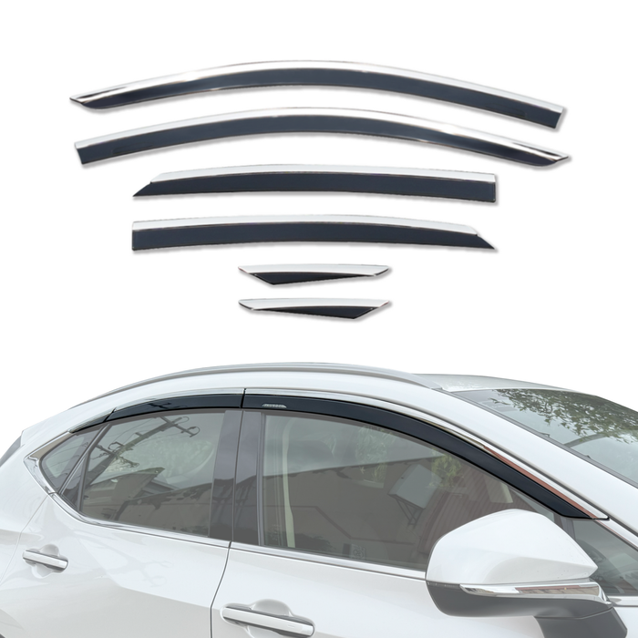 AUSGO Stainless Trim Weather Shields for LEXUS NX Series NX250 / NX350 / NX350H / NX450H 2021-Onwards Weathershield Window Visor