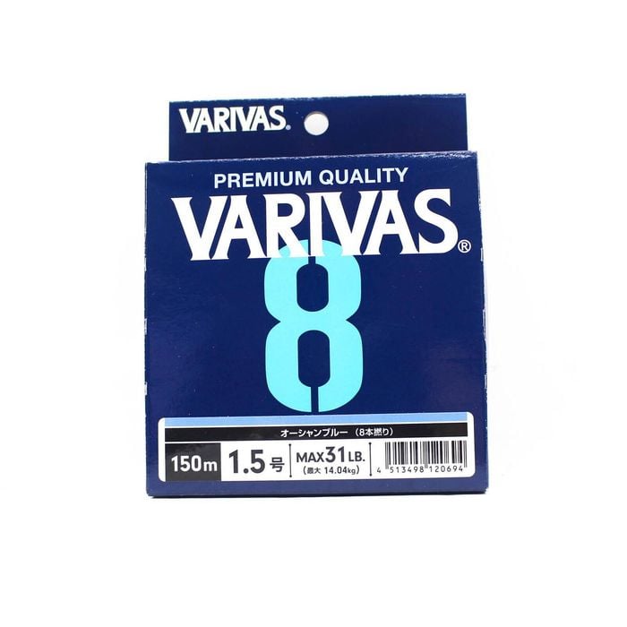 Varivas 8 PE x8 Braid 150m Blue Fishing Line 31lb (PE 1.5)