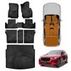 3D Floor Mats Boot Liner Set for Mazda CX-60 CX60 2023-Onwards Cargo Kick Mats Back Seat Protector