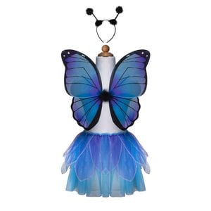 Great Pretenders Size 4-6 Midnight Butterfly Tutu w/ Wings/Headband Kids 3y+