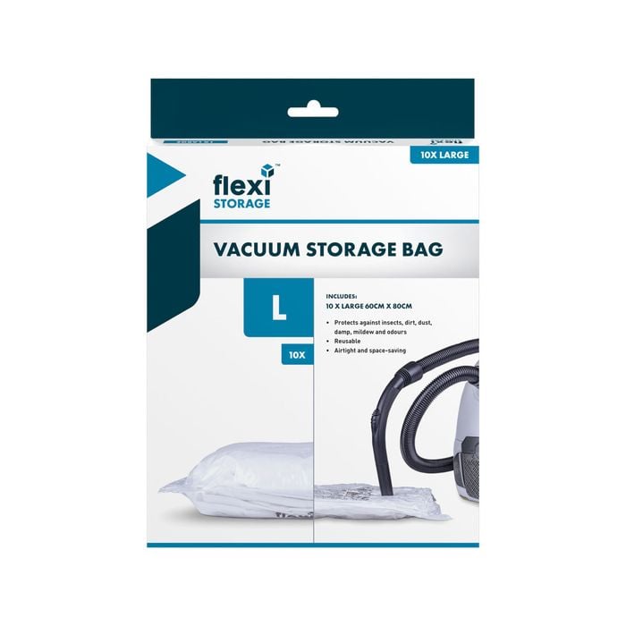 Flexi Storage Wardrobe Large Vacuum Bags - 10 Pack