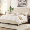 Istyle Jensen King Bed Frame Fabric Beige