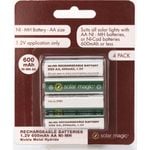 Solar Magic AA 600mAh Ni-Mh Rechargeable Batteries - 4 Pack