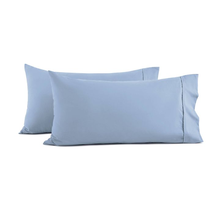 Dreamaker 250TC Cotton & Recycled Polyester Blend King Pillowcase Twin Pack Pale Blue