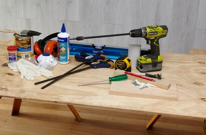 An assortment to tools required to complete this project