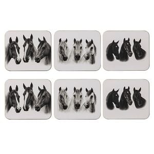 6PK Ashdene Trio 11x9.5cm Square Hardboard/Cork Coaster
