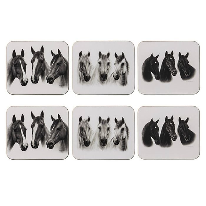 6PK Ashdene Trio 11x9.5cm Square Hardboard/Cork Coaster