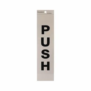 Sandleford 245 x 58mm Push Silver Self Adhesive Sign