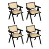 Levede 4pcs Solid Wood Dining Chairs - Black
