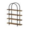 Oikiture Bookshelf 4 Tier Arched Display Shelf Home Industrial Natural