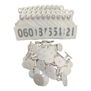 1-100 Cattle Number Ear Tags 7x10cm Set - Xl White Cow Sheep Livestock Labels