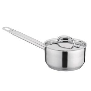 Nisbets Essentials Stainless Steel Saucepan With Lid 140mm 900ml Induction Ready Commercial Kitchen Cookware