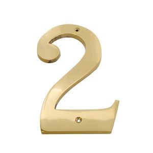 Sandleford 150mm Brass House Number 2