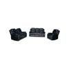 3+2+1 Seater Seater Finest Black Leatherette Recliner Feature Console LED Light Ultra Cushioned