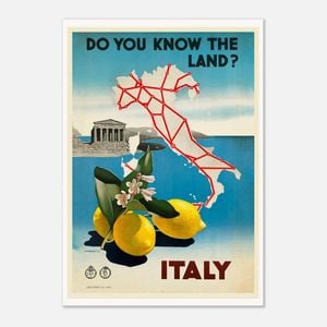 Galrie Italy Vintage Travel Print-Discover the Enchanting Landscapes of Italy Art Décor, Poster Only, A2 42 x 60cm (16 x 24inch)