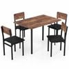Costway 5-piece Dining Table Set W/kitchen Upholstered Chairs