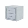 Angela Grey Velvet Fabric Bedside Table