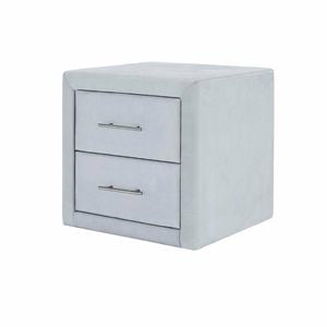 Angela Grey Velvet Fabric Bedside Table