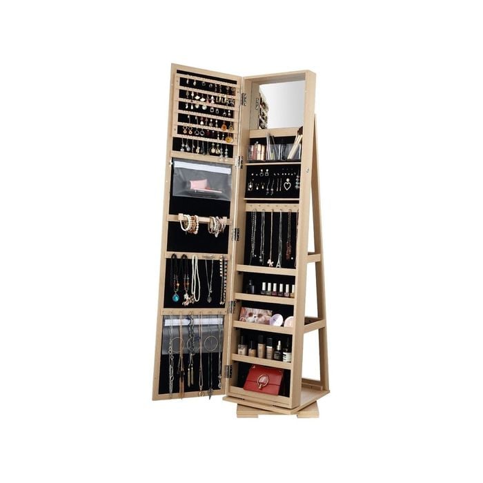 Rotating Mirror Jewellery Cabinet