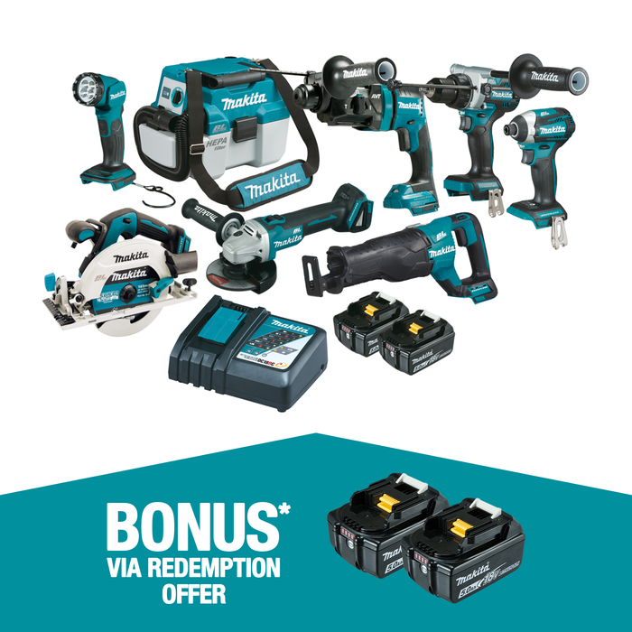 Makita 18V Brushless 8 Piece Combo Kit DLX8044TX1 Bunnings Australia