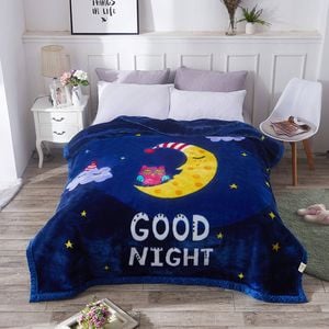 CottonMore Large Ultimate Sherpa Blanket Luxurious Plush Throw Rug 200x230cm - Good Night