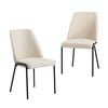 Oikiture Set of 2 Dining Chairs Chenille Fabric Beige